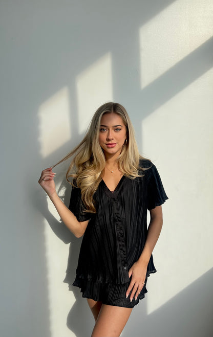 BLACK RIBBED SET
