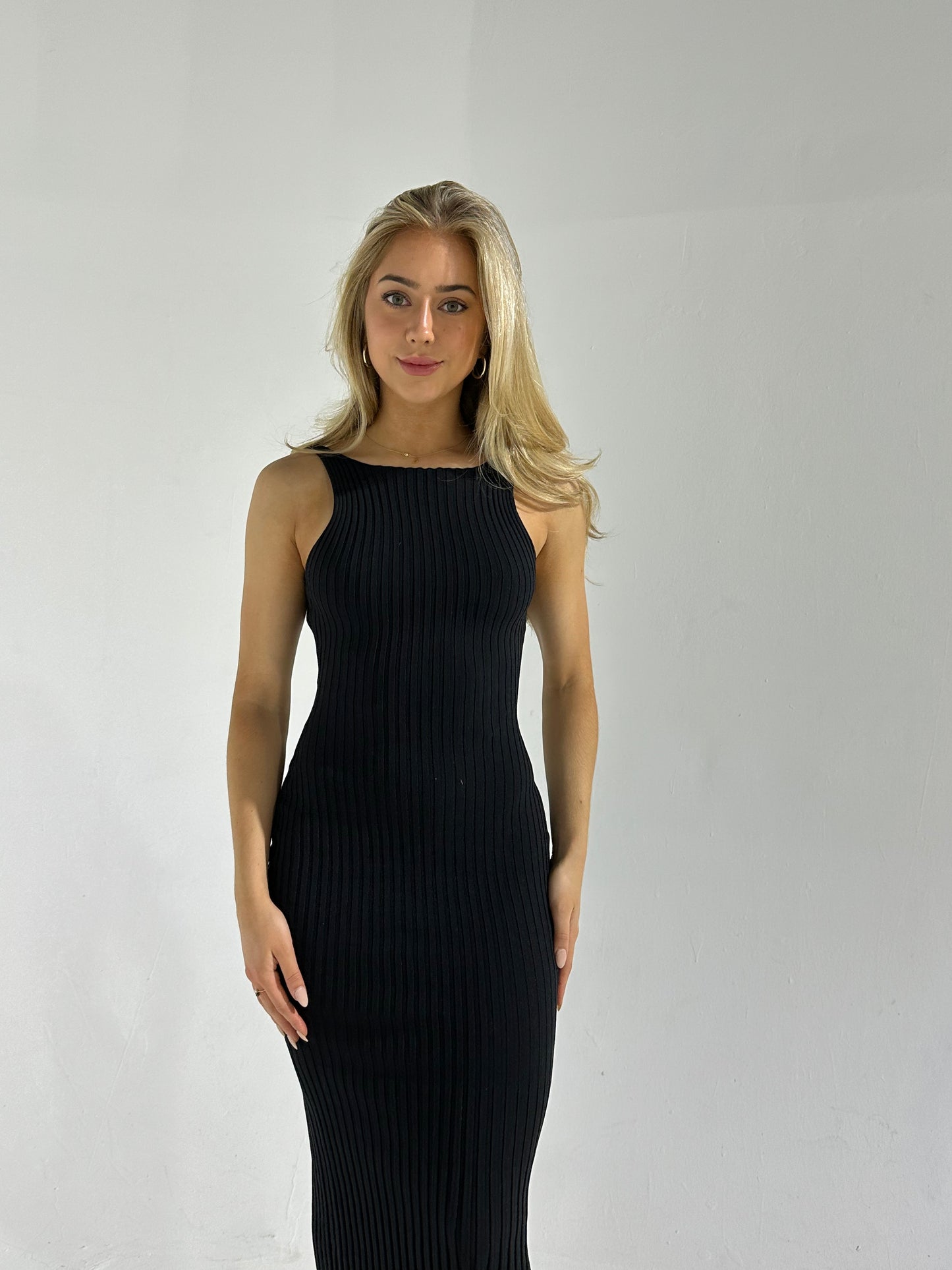 RIBBED OPEN BACK DRESS