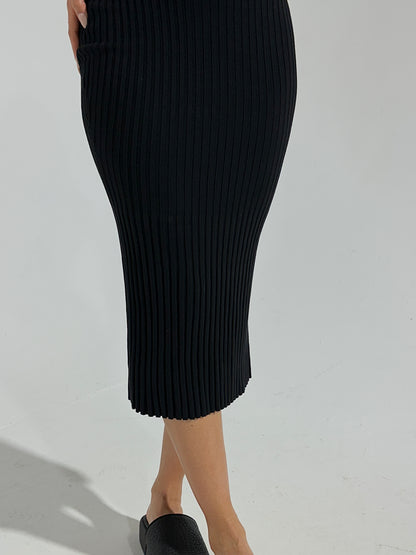 RIBBED OPEN BACK DRESS